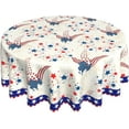 thumbnail image 1 of Memorial Day Star Round Tablecloth Independence Day 4th of July Firework Table Cloth Cover Mat Washable Polyester 60" Dining Decorative for Holiday Home Party Wedding Picnic, 1 of 6