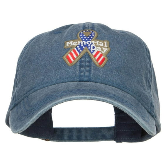 Memorial Day USA Ribbon Patched Cap - Navy OSFM