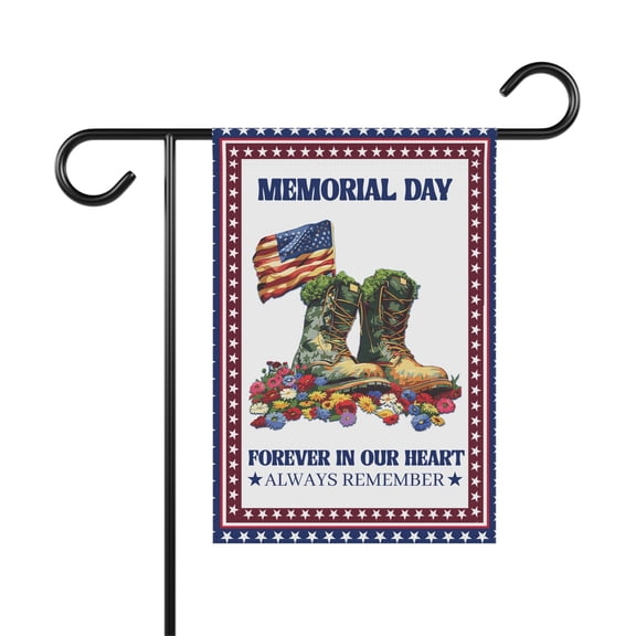 Memorial Day Veteran Boots Flag,Our Heart Always Remember Flag ID-0329-3BSO