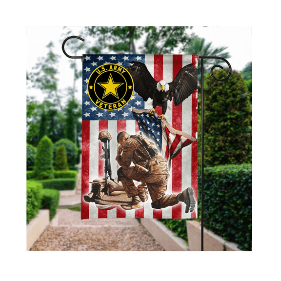 Memorial Day Veteran Flag, American Patriotic Flag, Us Army Veteran Soldier Flag 12x18 POLE NOT INCLUDED Garden Flag