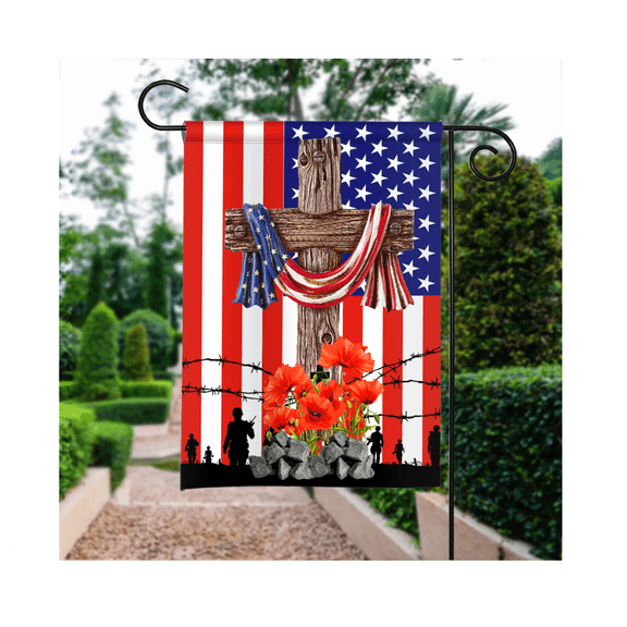 Memorial Day Veteran Flag, American Patriotic Flag, Us Army Veteran Soldier Flag 12x18 POLE NOT INCLUDED Garden Flag