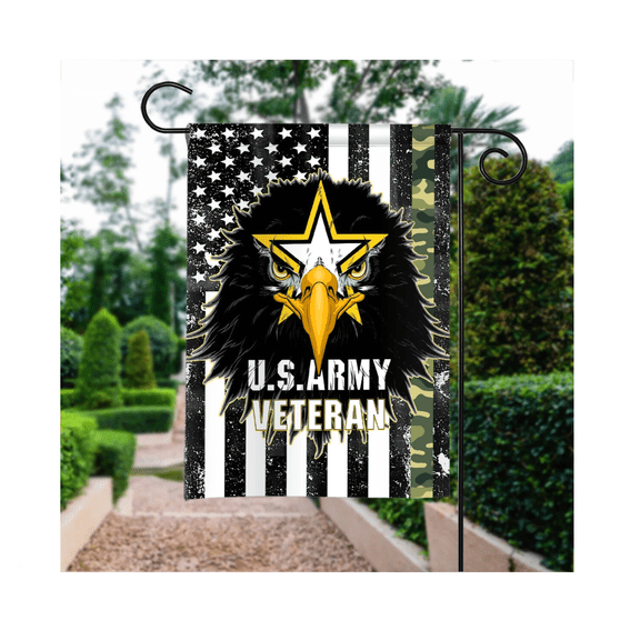 Memorial Day Veteran Flag, American Patriotic Flag, Us Army Veteran Soldier Flag 12x18 POLE NOT INCLUDED Garden Flag
