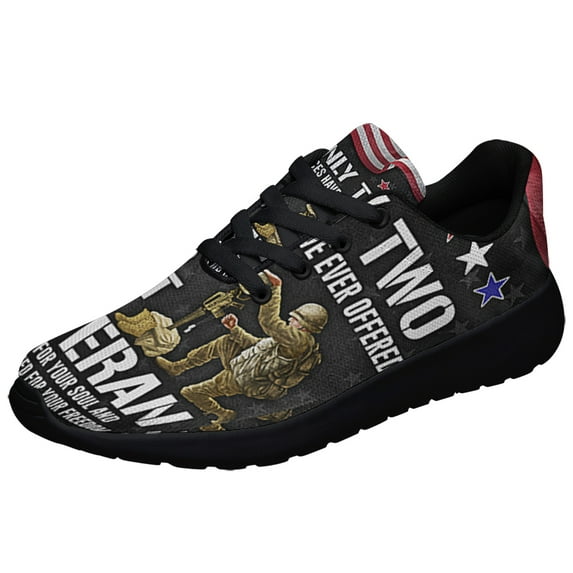 Memorial Day Veteran Only Two Defining Forces Have Ever Offered To Die For You Jesus ChriStand the Vet Shoes Sneakers Black Size 9