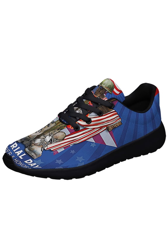 Memorial Day Veteran Remember And Honor Shoes Sneakers Black Size 7.5