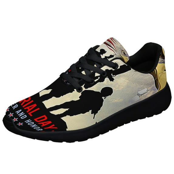 Memorial Day Veteran Remember And Honor Shoes Sneakers Black Size 9