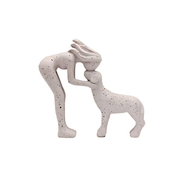 Memorial Dog Statue for Loss of Pet, Hand-Carved Resin Figurine of Woman Holding Dog, Pet Loss Gift, Pet Memorial Decor for Home, Sympathy Gift for Dog Lovers