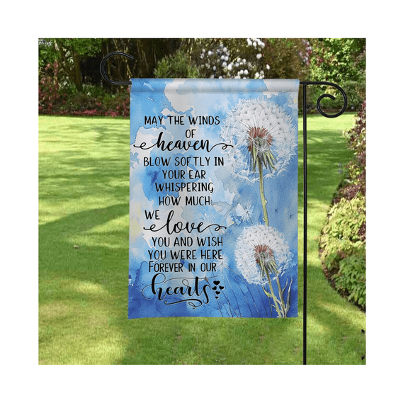 Memorial Flag, Remembrance Flag, May The Winds Of Heaven Memorial Flag 12x18 POLE NOT INCLUDED Garden Flag