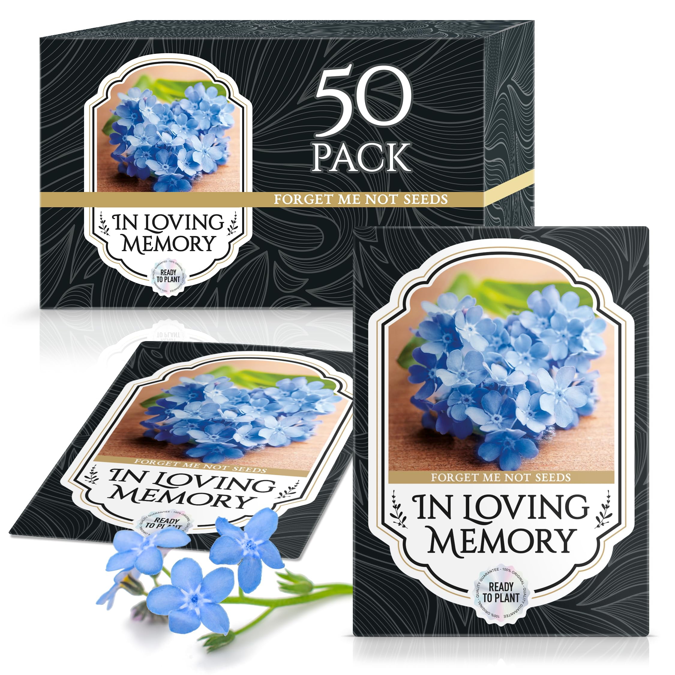 Seajan God’s Garden Funeral Supplies Set – 50 Memorial Seed Packets, Angel Bookmarks, Thank You Cards