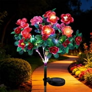 Memorial Garden Bloom Lights   Featuring Ultra-Realistic Artificial Petals, Solar-Powered & LED Stake Design, Garden Bloom Lights for Yard