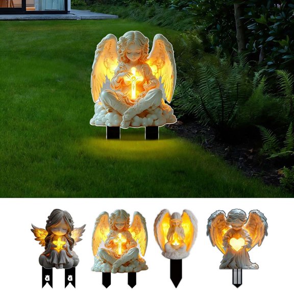 Memorial Garden Stake, 7.87in/20cm Acrylic Waterproof Ground Plug, Flat Courtyard Decorative Ornament, Weatherproof Sign for Garden, Yard, Patio, Cemetery & Outdoor Memorial Decor, A