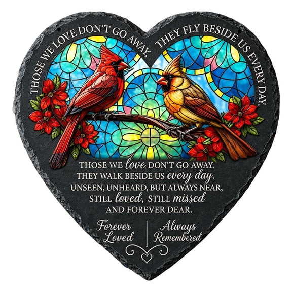Memorial Garden Stone, 3.94 Inch Natural Slate Remembrance Stone, Sympathy Decor for Memorial Gardens, Gravesites, Flower Pots and Home
