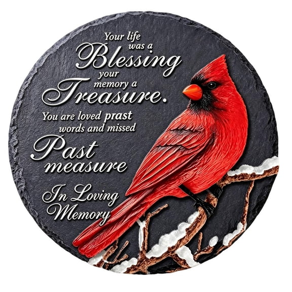 Memorial Garden Stone, 3.94 Inch Natural Slate Remembrance Stone, Sympathy Decor for Memorial Gardens, Gravesites, Flower Pots and Home