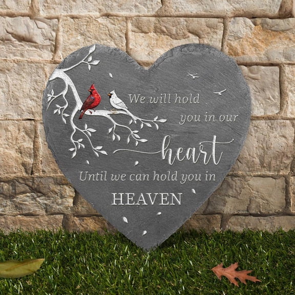 Memorial Garden Stone – Mom & Dad Memorial Gift, In Memory of Mom Garden Slate Marker, Decorative Stone for Garden & Sympathy Gift for Loss