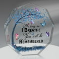 thumbnail image 1 of Memorial Gift Sympathy Condolence Gift For Mom Or Dad In Heaven, As Long As I Breathe You Will Be Remembered Butterflies Crystal Glass Plaque Table Remembrance Heartfelt Gift, 4 X 4 Inches, 1 of 6