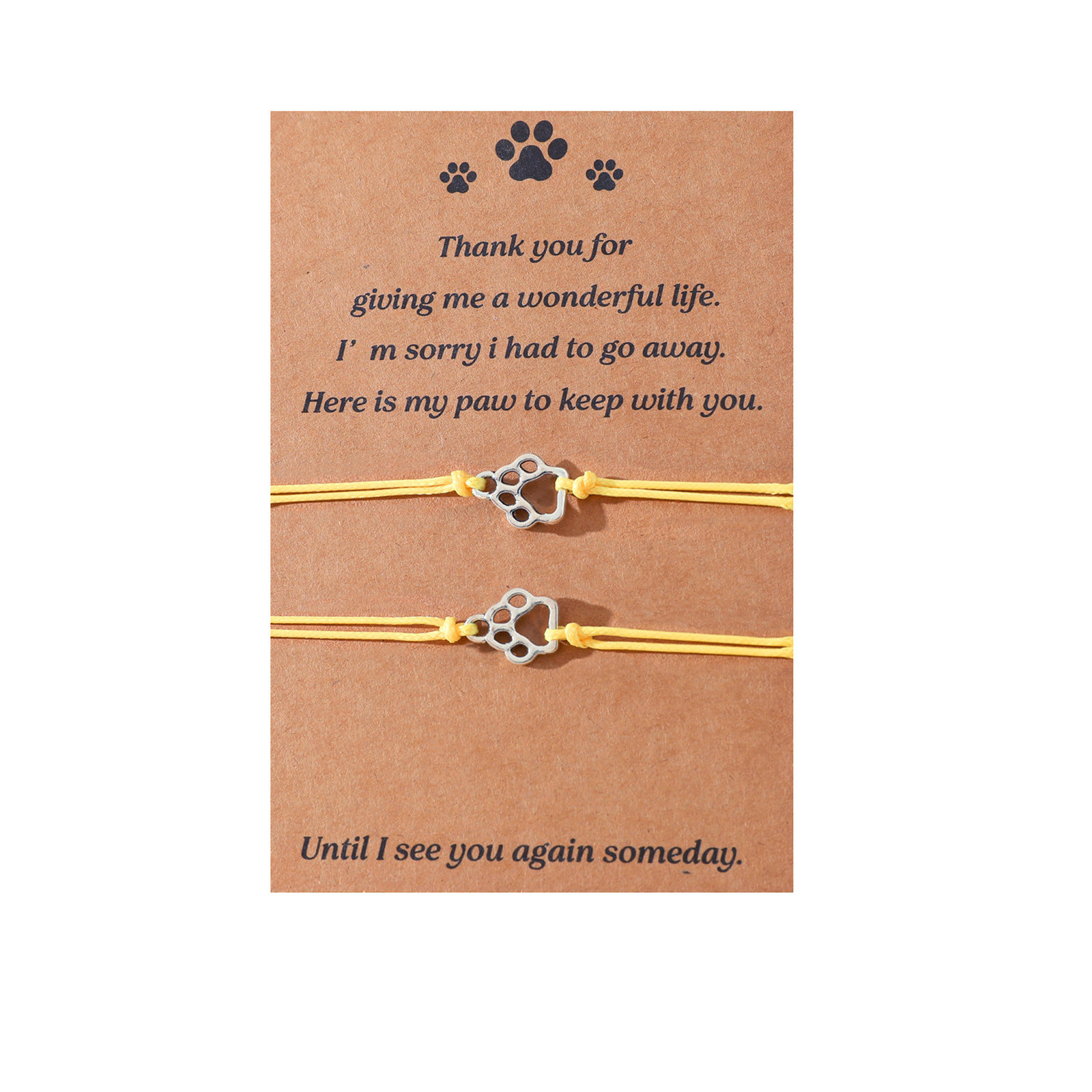 Memorial Gifts Bracelet for Pet Loss of Dog Sympathy Gift Paw Print ...