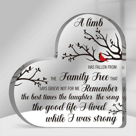 Memorial Gifts Cardinal Gifts, Bereavement, Condolences Gifts, Grieving Gifts, Sympathy Gifts for Loss of Loved One, Mother, Father, Husband, Son, Friends, Memorial Acrylic Heart Keepsake Gifts