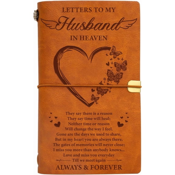 Memorial Gifts for Loss of Husband-Leather Journal, Sympathy Gifts for Loss of Husband,In Memory of Husband,Bereavement Gifts for Loss of Husband,Remembrance/Funeral/Condolence Gifts for Loss