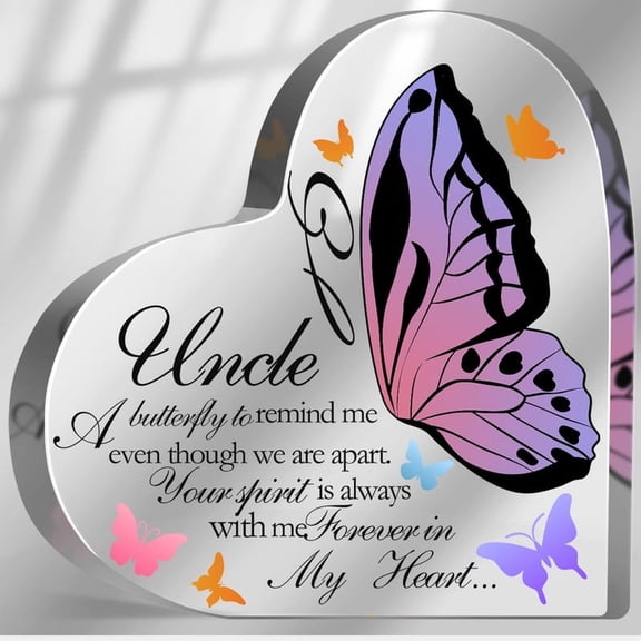 Memorial Gifts For Loss Of Uncle Acrylic Keepsake,Loss Of Uncle Sympathy Gift In Memory Of Loved One Sign Grief Bereavement Remembrance Sign Plaque Decor 4X4 In