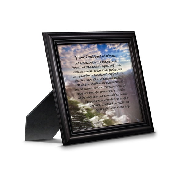 Memorial Gifts Picture Frames, Bereavement Gifts for Sympathy Gift Baskets or Condolence Card, Loss of a Mother Sympathy Gifts, Loss of Father Gift, If Tears Could Build A Stairway Framed Poem, 8651B