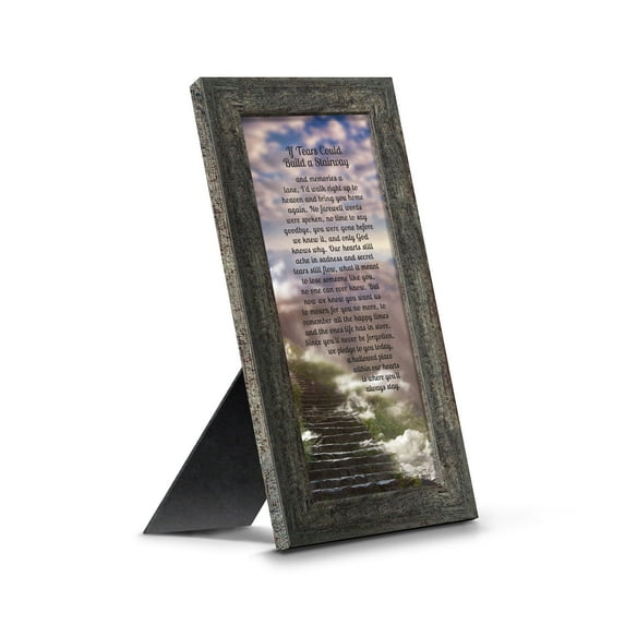 Memorial Gifts Picture Frames, Bereavement Gifts for Sympathy Gift Baskets or Condolence Card, Loss of a Mother Sympathy Gifts, Loss of Father Gift, If Tears Could Build A Stairway Framed Poem, 7359BW