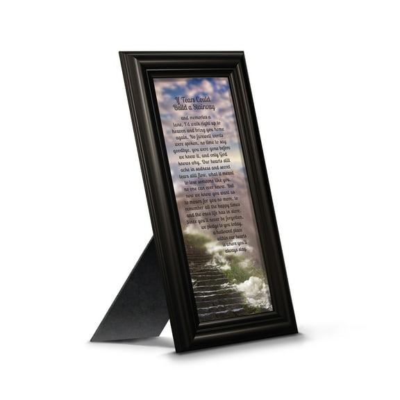 Memorial Gifts Picture Frames, Bereavement Gifts for Sympathy Gift Baskets or Condolence Card, Loss of a Mother Sympathy Gifts, Loss of Father Gift, If Tears Could Build A Stairway Framed Poem, 7359B