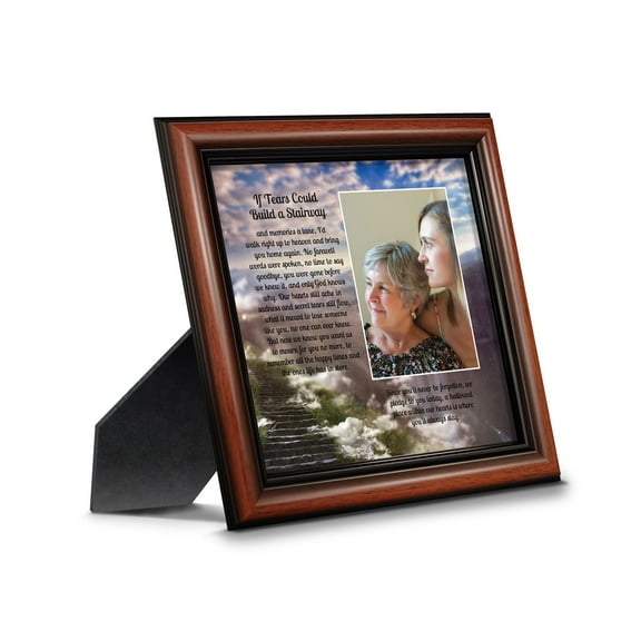 Memorial Gifts Picture Frames, Bereavement Gifts for Sympathy Gift Baskets or Condolence Card, Loss of a Mother Sympathy Gifts, Loss of Father Gift, If Tears Could Build A Stairway Framed Poem, 6346W