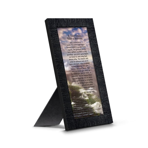Memorial Gifts Picture Frames, Bereavement Gifts for Sympathy Gift Baskets or Condolence Card, Loss of a Mother Sympathy Gifts, Loss of Father Gift, If Tears Could Build A Stairway Framed Poem, 7359CH