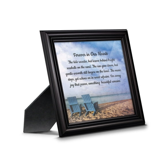 Memorial Gifts Picture Frames, Sympathy Gifts for Loss of Mother, Bereavement Gifts to Add to Your Sympathy Gift Baskets, In Memory of Loved One, Forever in Our Hearts Framed Poem, 8749B