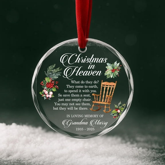 Memorial Glass Ornament – Personalized “In Loving Memory” Remembrance Christmas Keepsake