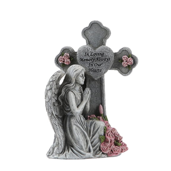 Memorial Grave Light Solar Powered Outdoor Statue for Yard, Tombstone Decor, Sympathy