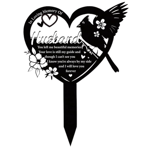 Memorial Grave Marker for Cemetery, Garden Memorial Plaque with Stake for Outdoor Burial Site, Cemetery Decoration Keepsake for Loved Ones, Cemetery Memorial Cross Stake for Dad Mom
