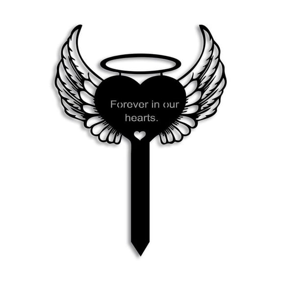 Memorial Grave Markers Forever in Our Hearts Memorial Stake Sympathy Grave Plaque Garden Decoration for Cemetery Yard