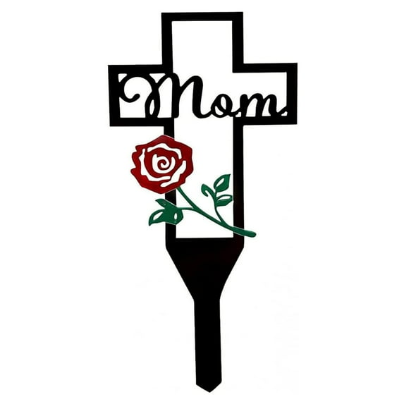 Memorial Grave Markers Heart Memorial Plaque Stake Sympathy Grave Markers Cemetery Rose Garden Stake Memorial Metal Grave Stake Decoration for Mom Dad Cemetery Outdoors Yard Garden