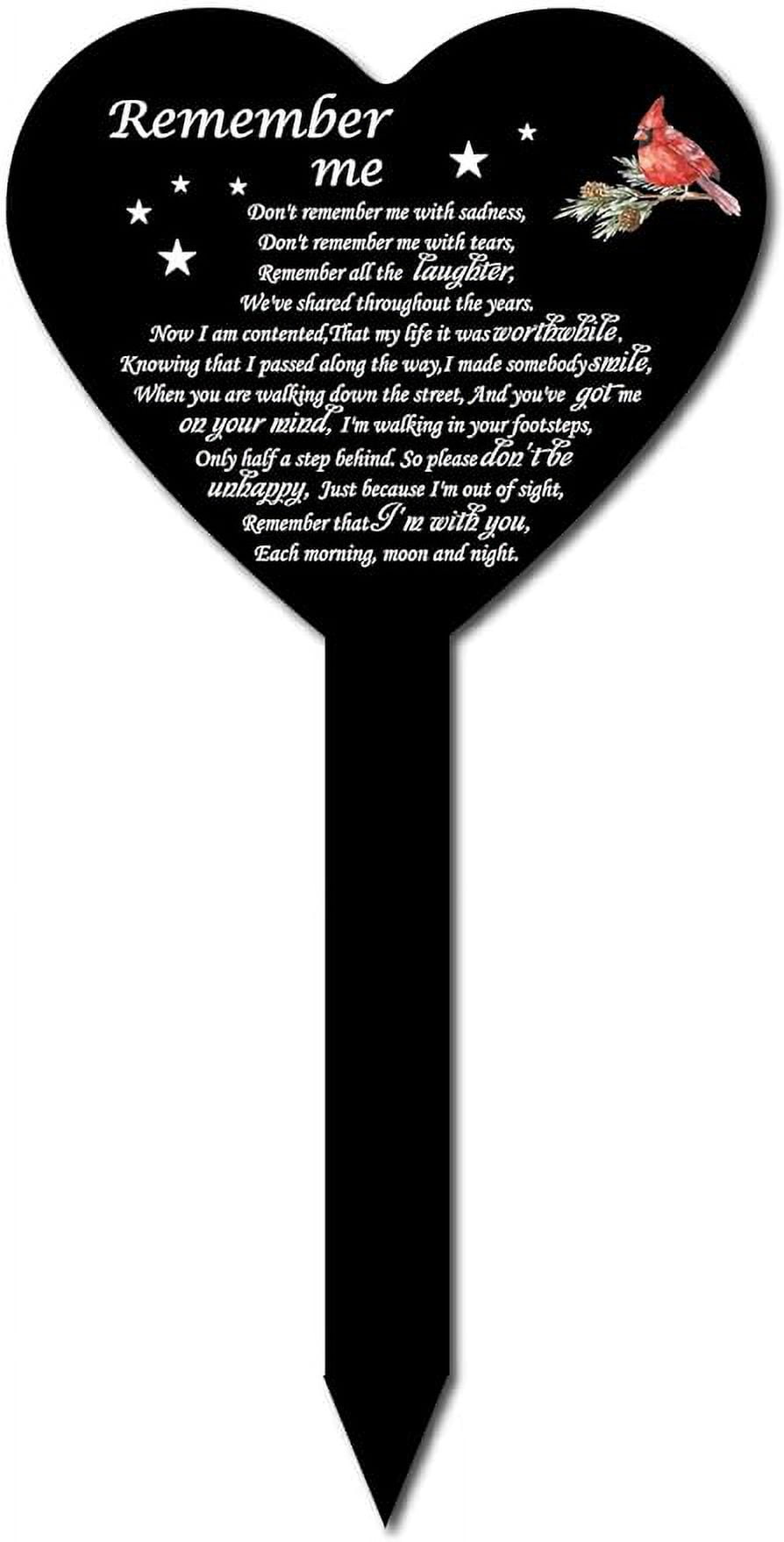 Memorial Grave Markers Heart Shaped Cemetery Stake Acrylic Grave