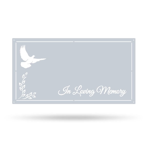 RealSteel Memorial Grave Marker - Personalized Dove and Olive Branch Cemetery Plaque with Custom Name and Dates (Textured Silver, 16" x 30")