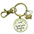 thumbnail image 1 of Memorial Gutsy Goodness Bronze Metal Keychain I Will Hold You in My Heart Until Heaven Adult Female Jewelry Angel Wing Heart, 1 of 8