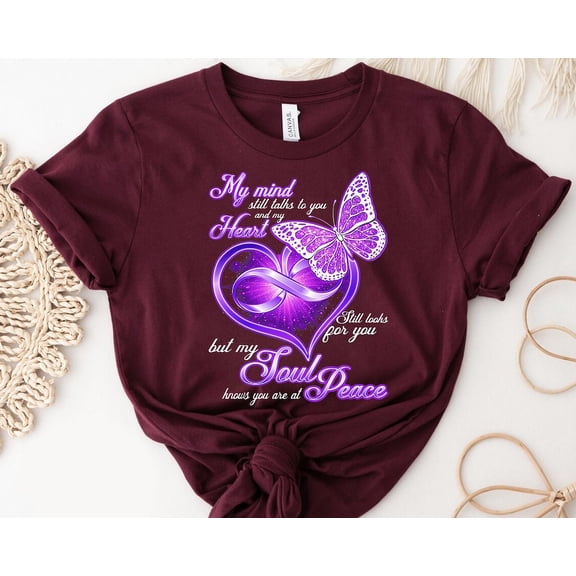 Memorial Heart : Purple Butterfly Remembrance Clipart ( SWEATSHIRT All Size S-5XL