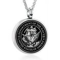 thumbnail image 1 of Memorial Jewelry Firefighter Fire Dept Round Cremation Pendant Cremation Jewelry For Ashes, 1 of 7