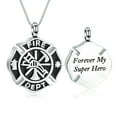 thumbnail image 1 of Memorial Jewelry Firefighter Fire Dept Round Cremation Pendant Cremation Jewelry for Ashes, 1 of 7