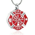 thumbnail image 1 of Memorial Jewelry Firefighter Fire Dept Round Cremation Pendant Cremation Jewelry for Ashes, 1 of 7