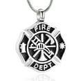 thumbnail image 1 of Memorial Jewelry Firefighter Fire Dept Round Cremation Pendant Cremation Jewelry for Ashes, 1 of 7