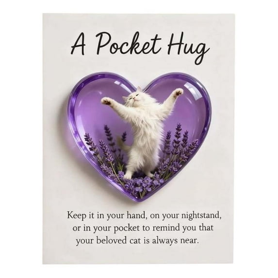 Memorial Keepsake under $5! Cagogo Memorial Pocket Keepsake, Cat Memorial Gift for Pet Loss, Resin Heart Shape Souvenir, Comforting Sympathy Gift for Cat Lovers