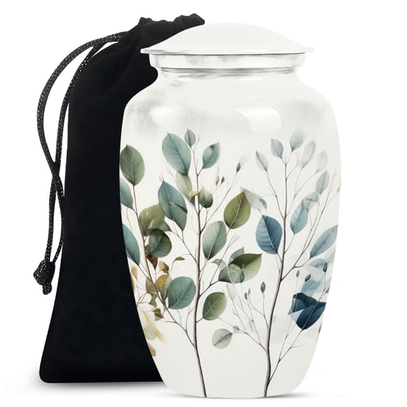 Memorial Large White Forest Urns For Human Ashes Adult Mother - Funeral Handcrafted Urn For Human Ashes Adult Father - Burial Gift For Decorative - 10Inch And 200Lbs Include Velvet Bag
