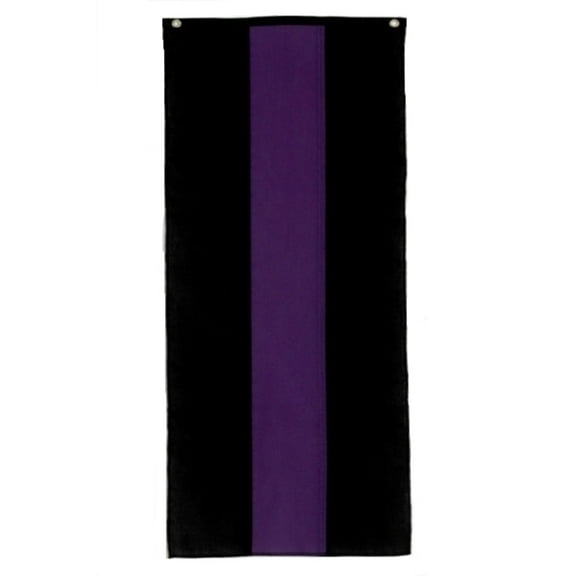 Memorial Nylon Pull Down Banner By Old Glory Bunting. 3 Stripe Black and Purple Funeral Banner - 18" x 8'. Free Shipping Available!