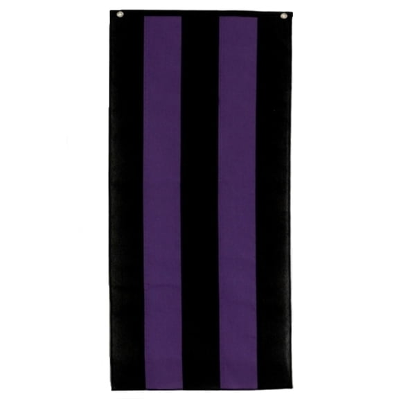 Memorial Nylon Pull Down Banner By Old Glory Bunting. 5 Stripe Black and Purple Funeral Banner - 18" x 10'. Free Shipping Available!