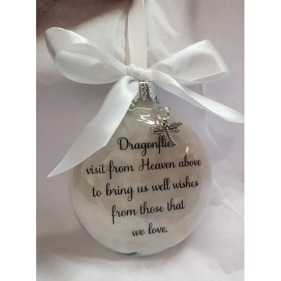 Memorial Ornament Dragonflies Visit from Heaven Above Christmas Sympathy Gift