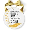 thumbnail image 1 of Memorial Ornament with Gold Feather and Doves , Because Someone We Love Is in Heaven Ceramic Hanging Keepsake , Sympathy Gift for Remembrance and Comfort, 1 of 4