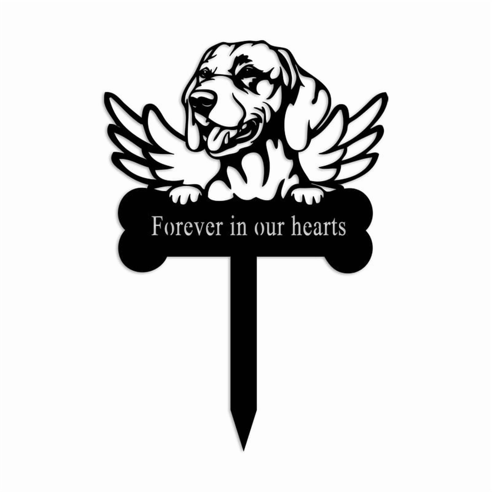 Memorial Pet Dog Stakes Grave Decorations for Cemetery Sign Plaque Metal Sympathy Grave Marker Stake Garden Decoration Yard Outdoor