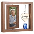 thumbnail image 1 of Memorial Photo Frame with Mini Urn, Wooden Rotating Memory Picture Frame and Small Urn Set, Fits 4 x 6 in Dual Photos, Sympathy Present Keepsake for Loss of Loved Ones & Pets, 1 of 5