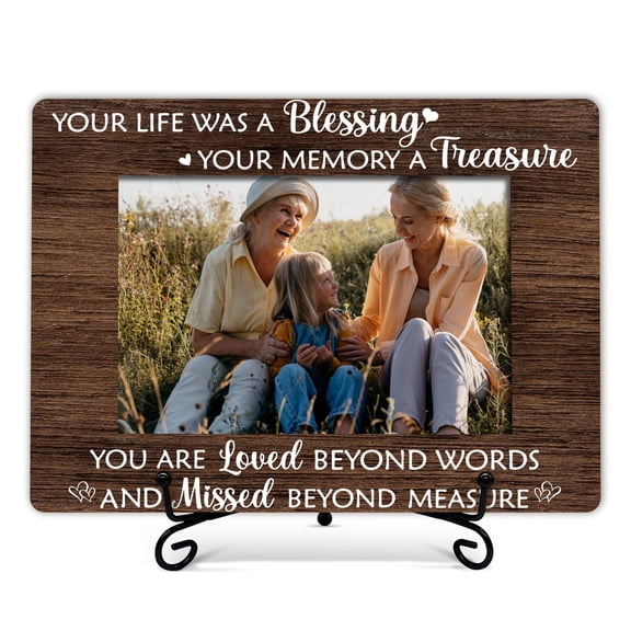 Memorial Photo Frame With Stand For Home Office Remembrance 5.8x8 Inch